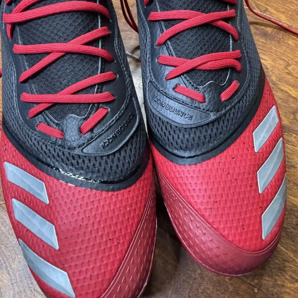 adidas‎ Icon V Bounce Baseball Cleats Shoes Mens Size 16 Black Red Metal G28254